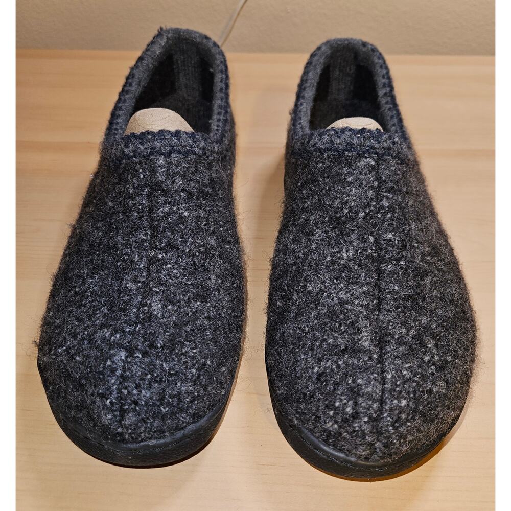Haflinger ATB Grey Speckle Felted Wool Slippers Size 44